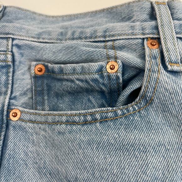 Levi's Premium Women 501 Original Button Fly Cropped Jeans 30x28 Blue NWT - Picture 7 of 15